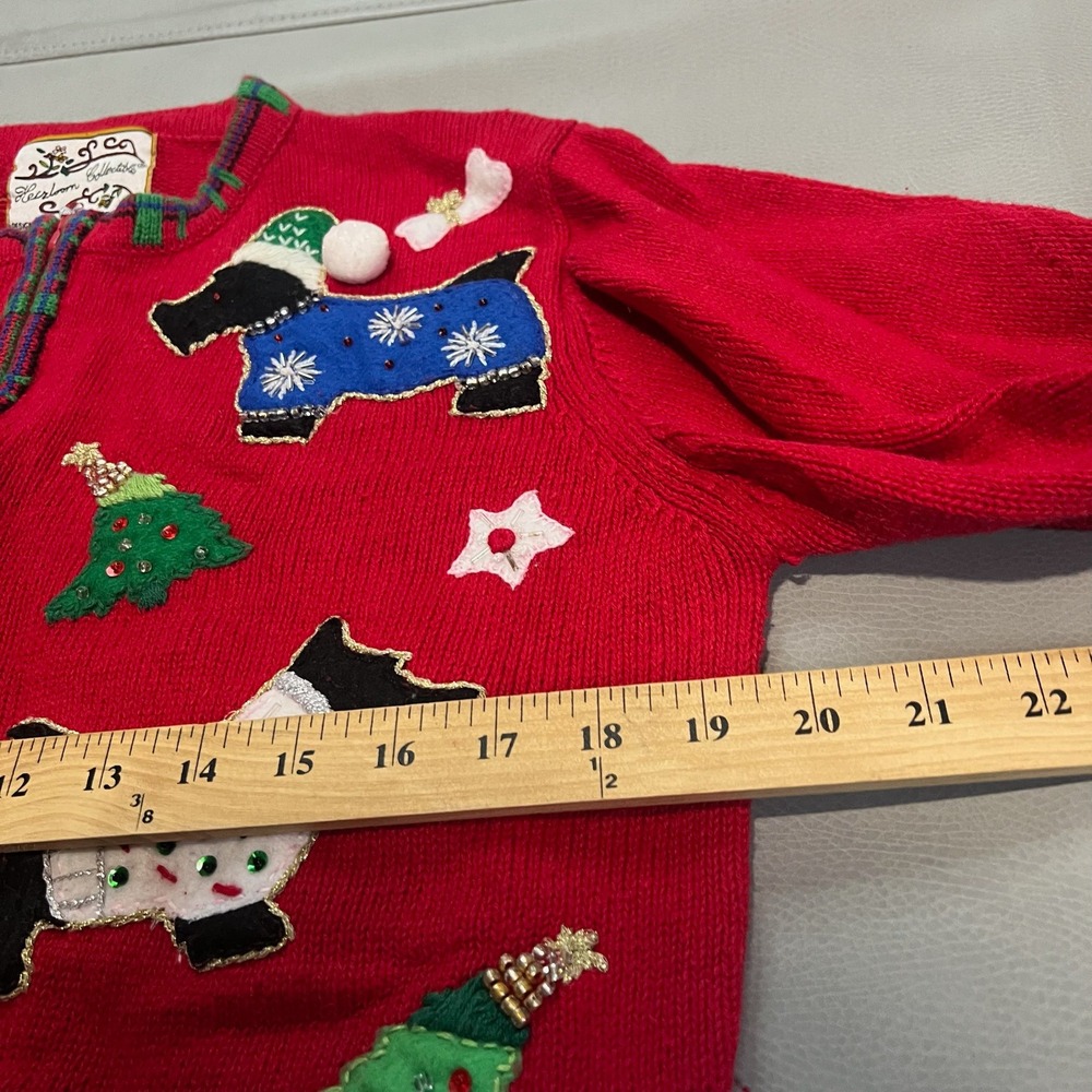 Heirloom Collectible Women Red Ugly Xmas Sweater Christmas Office Cardigan S4244 - Picture 5 of 8